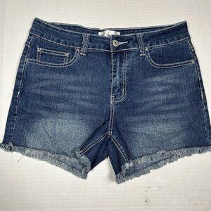 Creative Looks Jeans Denim Cutoff Shorts Women Size 8 Stretch Blue Dark Wash